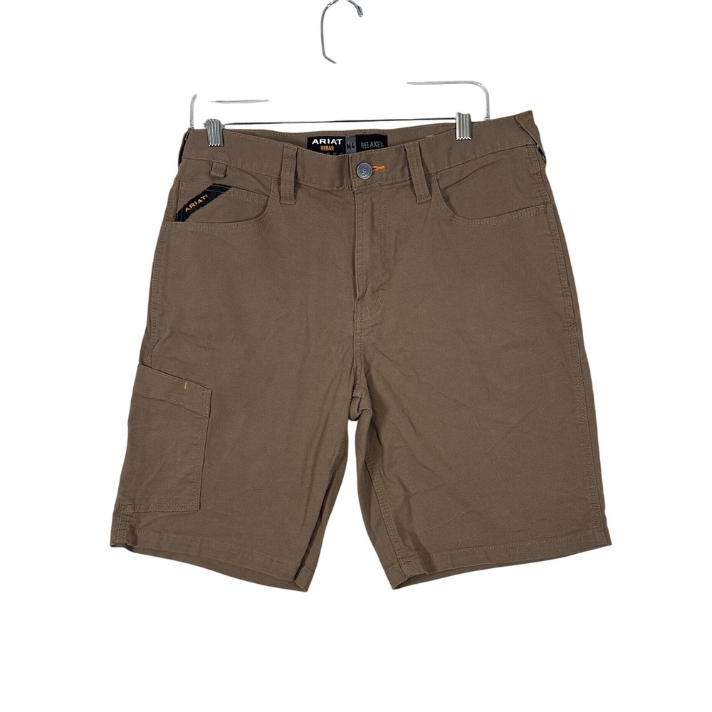 Ariat Rebar M4 Relaxed  Work Shorts Mens 32 Brown Canvas Utility Cargo 10022442